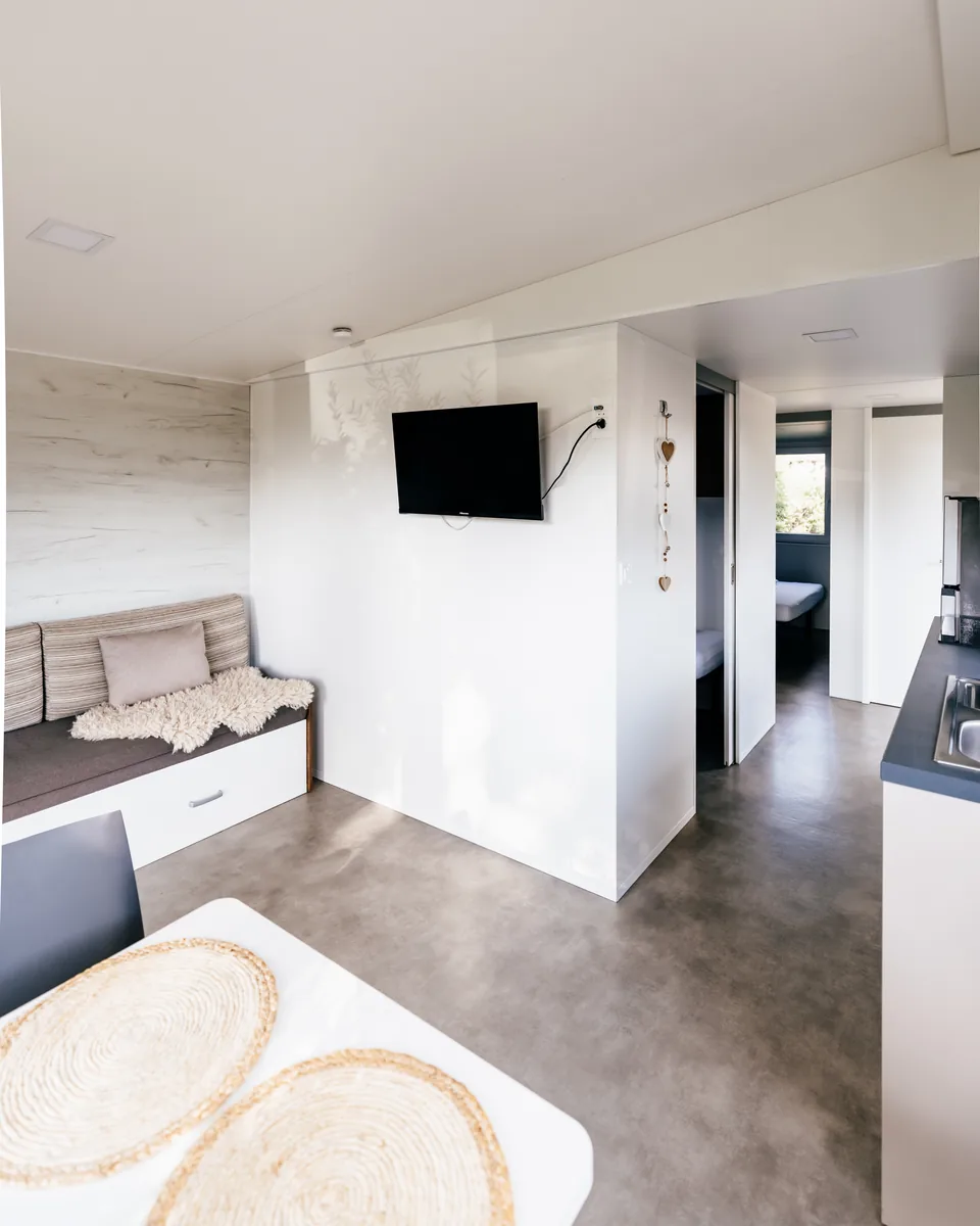 Bright mobile home living area