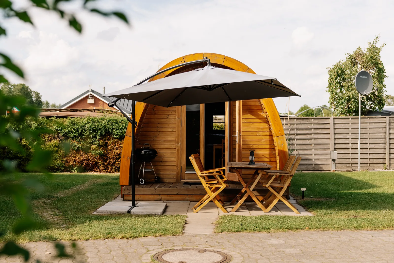 Camping POD exterior with private terrace