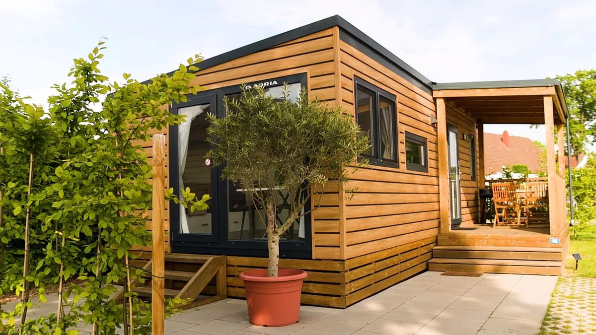 Wooden POD stay with outdoor seating